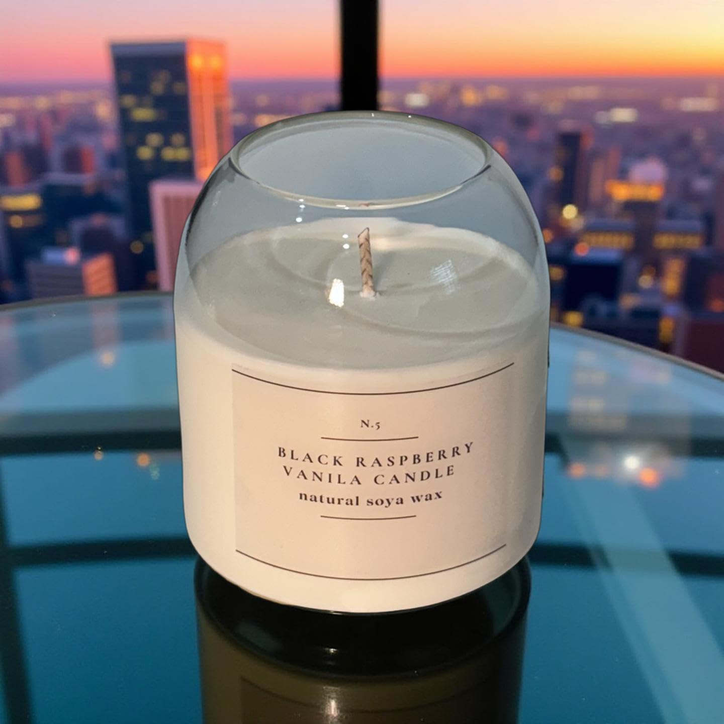 Black Raspberry Vanilla — Handmade Soy Wax Candle in Clear Glass Jar | 10 oz