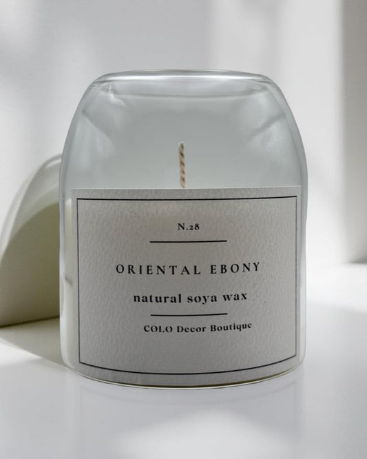 Oriental Ebony — Handmade Soy Wax Candle in Clear Glass Jar with Wooden Wick | 10 oz