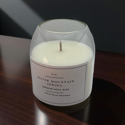 Silver Mountain Spring — Handmade Soy Wax Candle in Clear Glass Jar | 10 oz