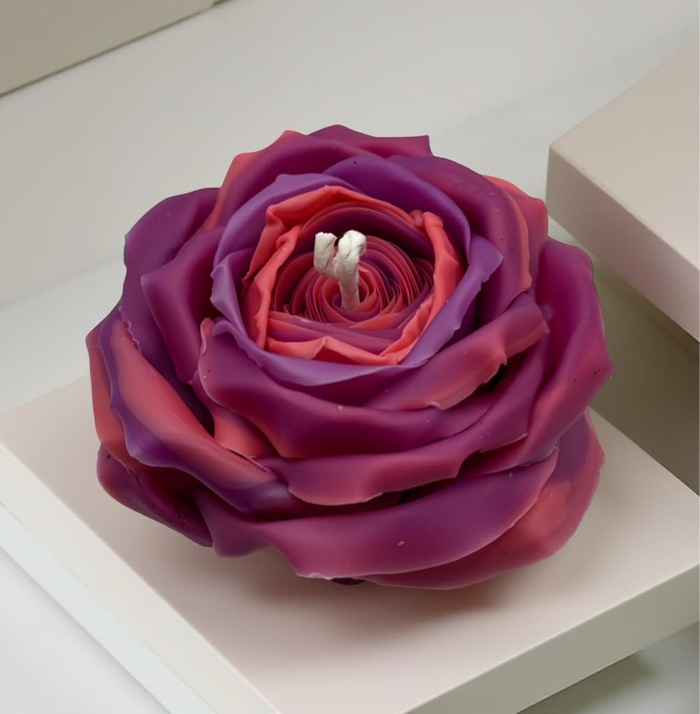 Bohemian Rose — Handmade Beeswax Flower Candle | ~3.5 oz