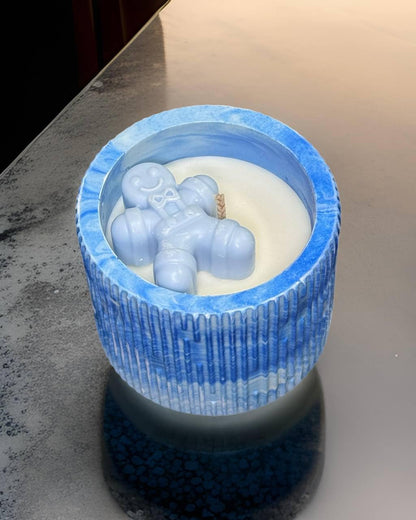Mini Cozy Gingerbread — Handmade Holiday Candle in Blue Jar | 2.5 oz