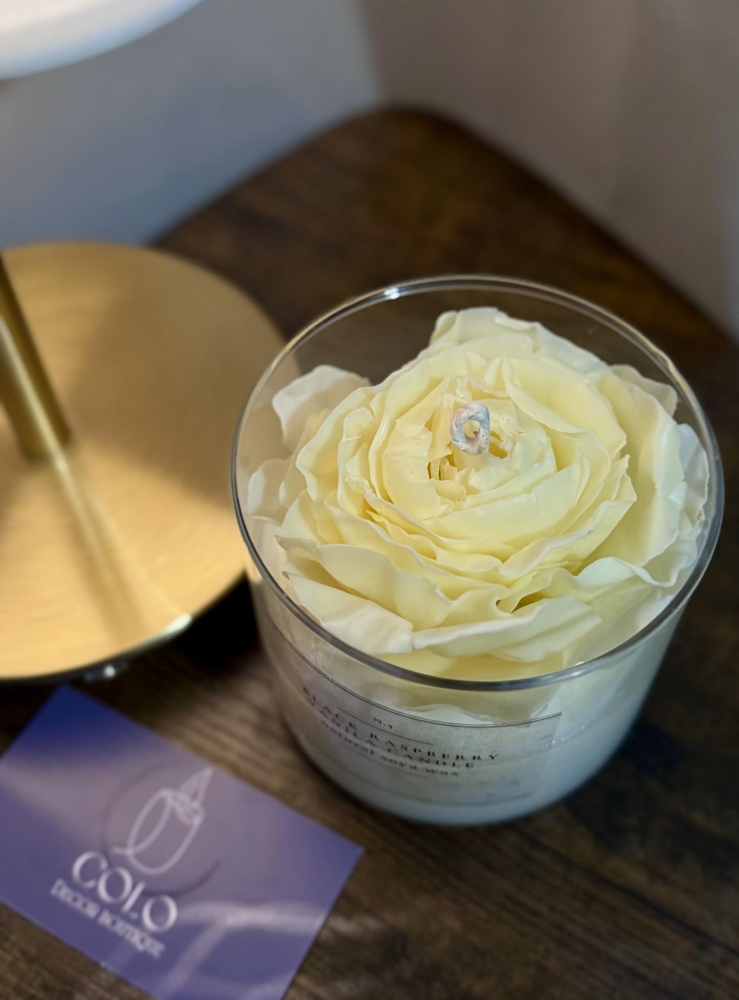 Floral Beeswax Candle — Handmade Bloom in Sculpted Form