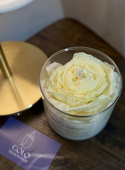 Floral Beeswax Candle — Handmade Bloom in Sculpted Form