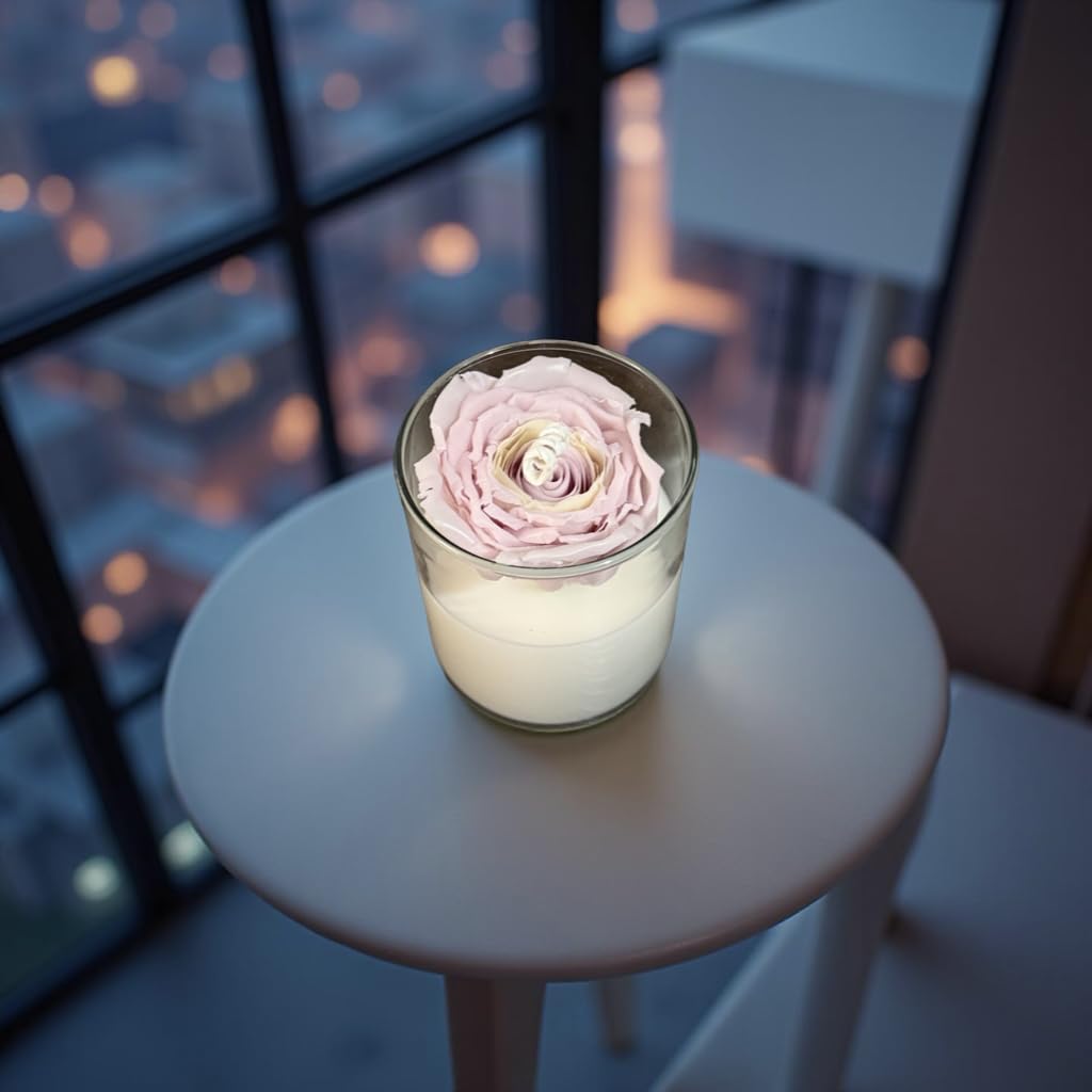 Rose Blossom — Handmade Soy Wax Candle in Clear Glass Jar | 3.5 oz
