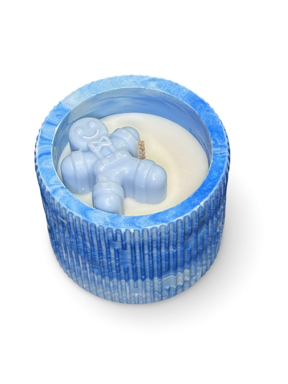 Mini Cozy Gingerbread — Handmade Holiday Candle in Blue Jar | 2.5 oz