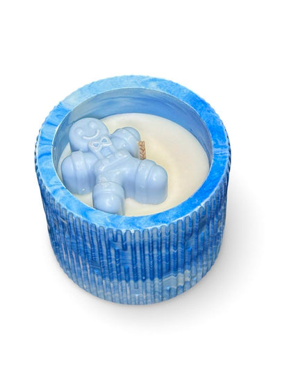 Mini Cozy Gingerbread — Handmade Holiday Candle in Blue Jar | 2.5 oz