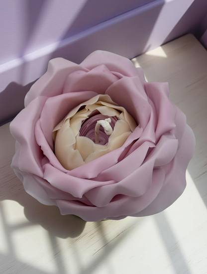 Handmade Rose-Shaped Candle (White and Pink) Handmade Flower Candle – Scented Bees Wax – Gift for Women & Home Decor