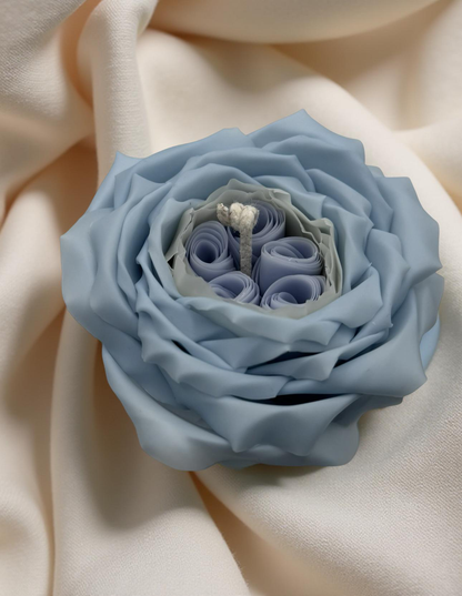 Handmade Beeswax Flower Candle — Sculpted Rose with Cotton Wick | Natural Air-Purifying Gift