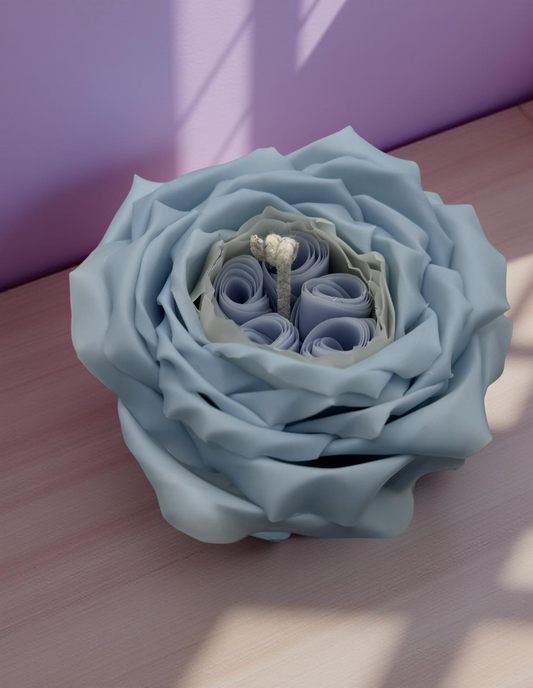 Handmade Beeswax Flower Candle — Sculpted Rose with Cotton Wick | Natural Air-Purifying Gift