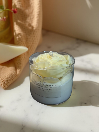 Floral Beeswax Candle — Handmade Bloom in Sculpted Form