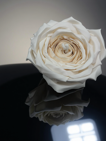 Handmade Beeswax Rose Candle in Ivory — Floral Decorative Candle | 3.5 oz