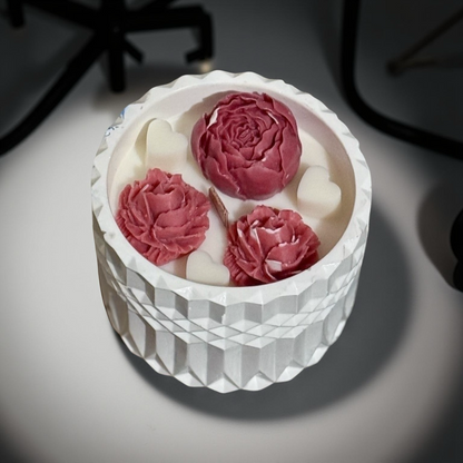 Peony Love — Handmade Decorative Candle in Textured Jar | 8 oz