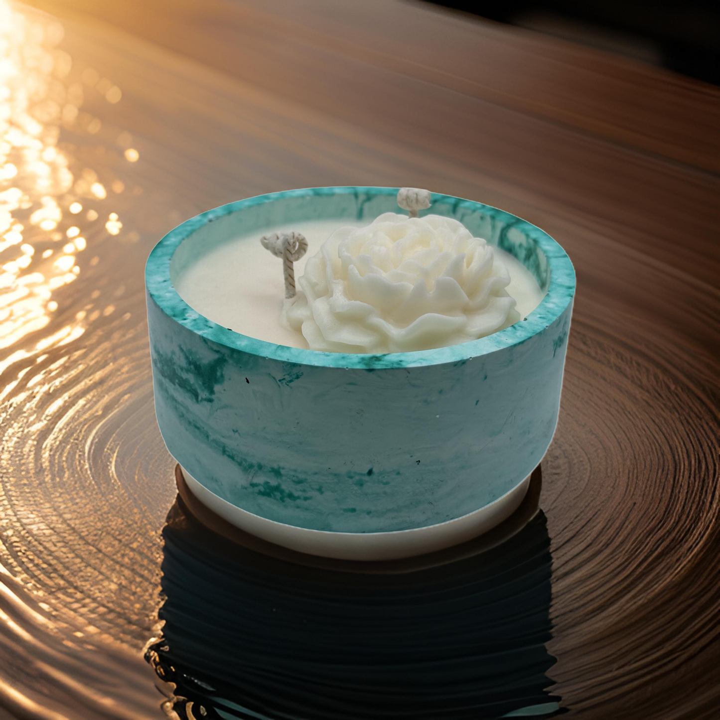 Artisan Floral Candle — Handmade Soy Wax Candle in Marble Jar | 8.8 oz