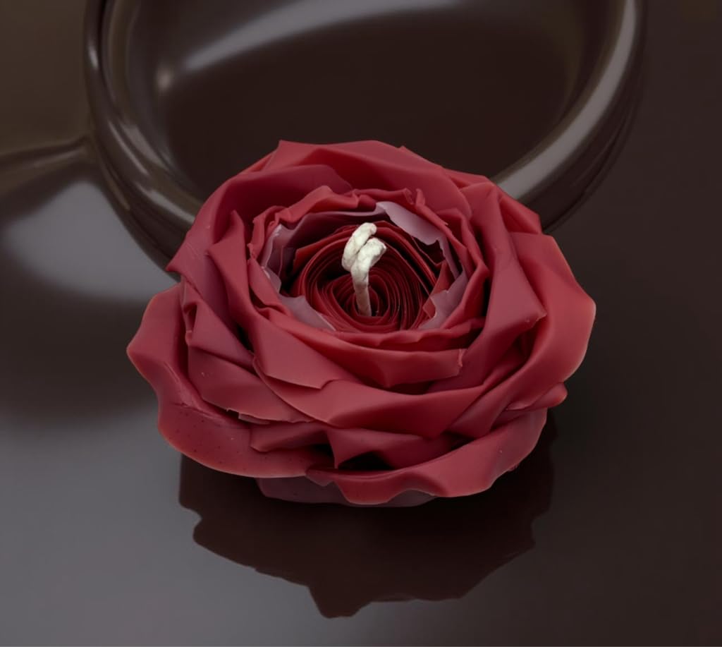 Velvet Rose — Handmade Beeswax Flower Candle | ~3.5 oz
