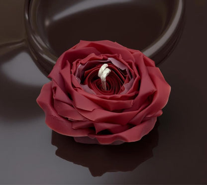 Velvet Rose — Handmade Beeswax Flower Candle | ~3.5 oz