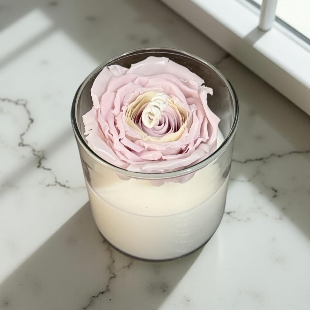 Rose Blossom — Handmade Soy Wax Candle in Clear Glass Jar | 3.5 oz