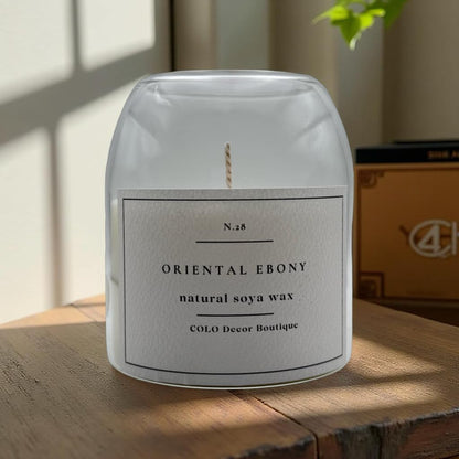 Oriental Ebony — Handmade Soy Wax Candle in Clear Glass Jar with Wooden Wick | 10 oz