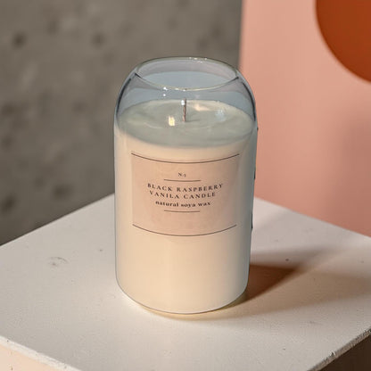 Black Raspberry Vanilla — Handmade Soy Wax Candle in Clear Glass Jar | 17 oz