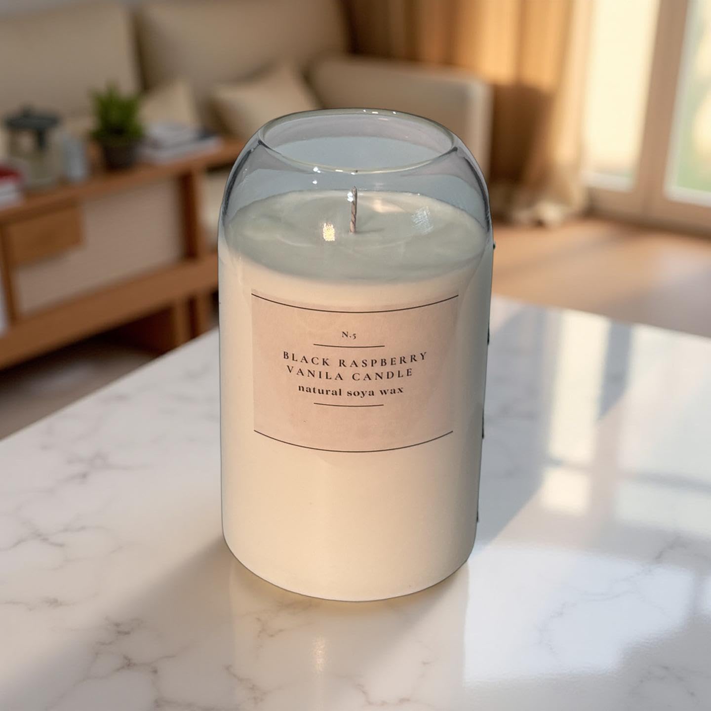 Black Raspberry Vanilla — Handmade Soy Wax Candle in Clear Glass Jar | 17 oz